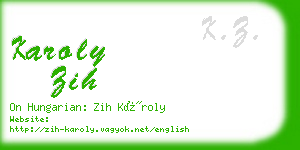 karoly zih business card